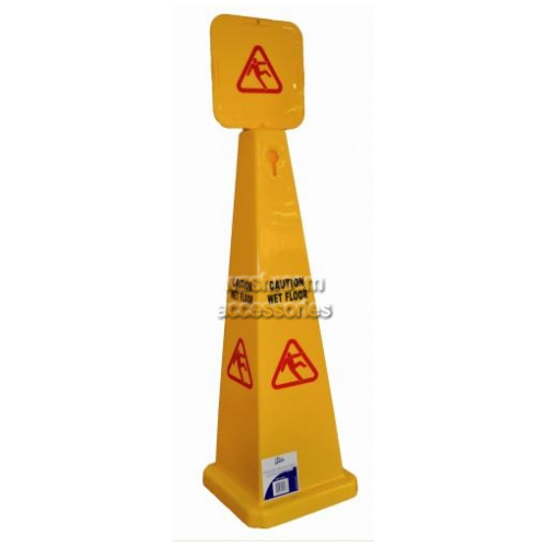 View 19260 Large Pyramid Caution Wet Floor Sign - LAST STOCK details.