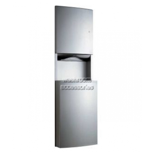 View B43944 Paper Dispenser and Waste Bin 60L Recessed details.