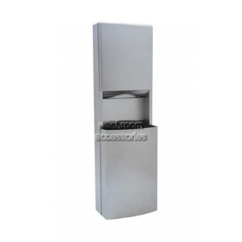 View B43949 Paper Dispenser and Waste Bin 60L Surface Mount details.