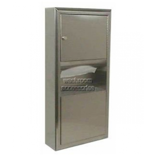 B3699 Paper Dispenser and Waste Bin 7.6L Surface Mount