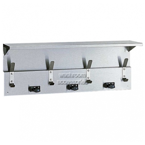 View B239x34 Utility Shelf 3 Mop and Broom Holders 4 Hooks details.