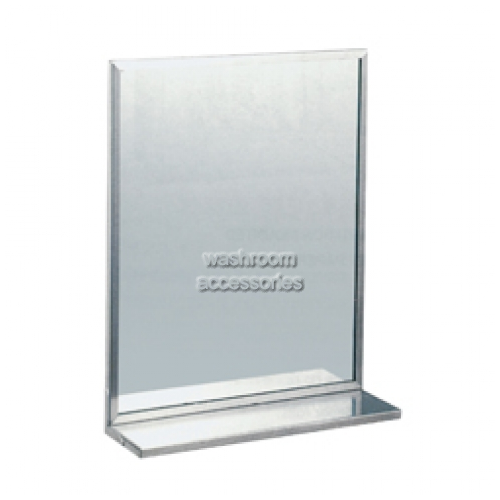 View ML770 Glass Mirror with Stainless Steel Frame and Shelf details.
