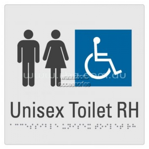 Braille Sign RBA4330 Unisex Disabled Toilet Sign RH