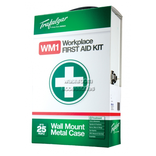 View Wall Mounted Workplace First Aid Kit in Metal Case details.