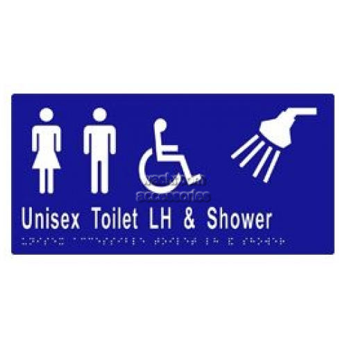 ML16297 Braille Sign Unisex Accessible Toilet and Shower Sign Left Hand