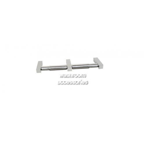 View ML6049 Double Toilet Roll Holder Square Mounting details.