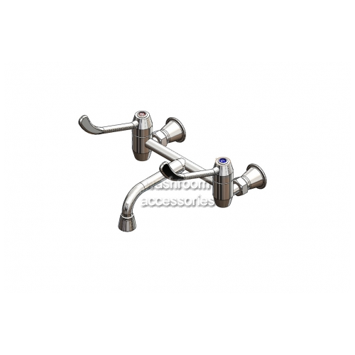 View HOS420 Wall Mixing Set, Fixed Spout, Lever Action details.