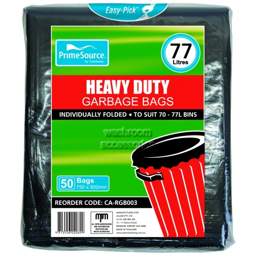 Garbage Bags Heavy Duty Black 70-77L
