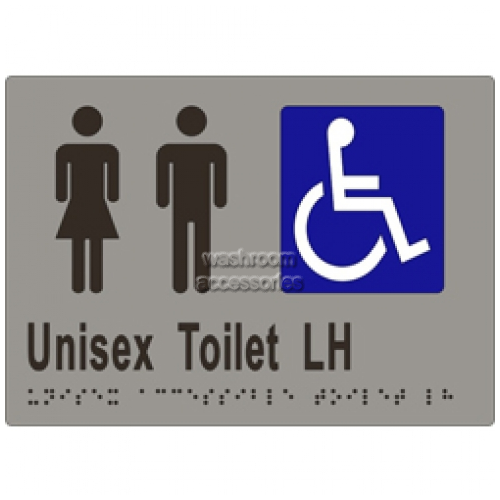 View ML16222 Braille Sign, Unisex Accessible Toilet Left Hand Transfer details.
