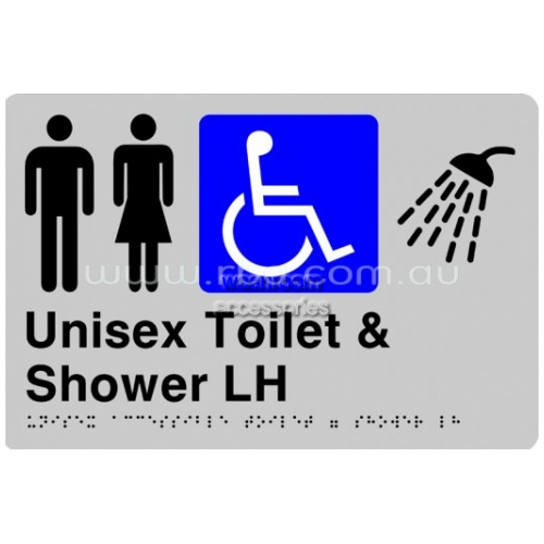 Braille Sign RBA4330 Unisex Disabled Toilet LH and Shower