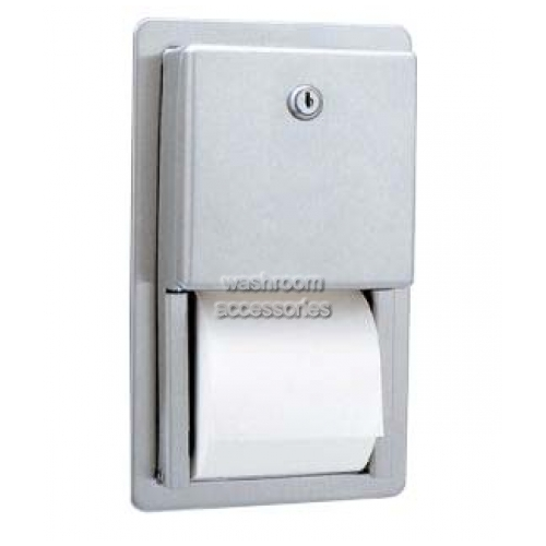 View B3888 Dual Toilet Tissue Dispenser Recessed details.
