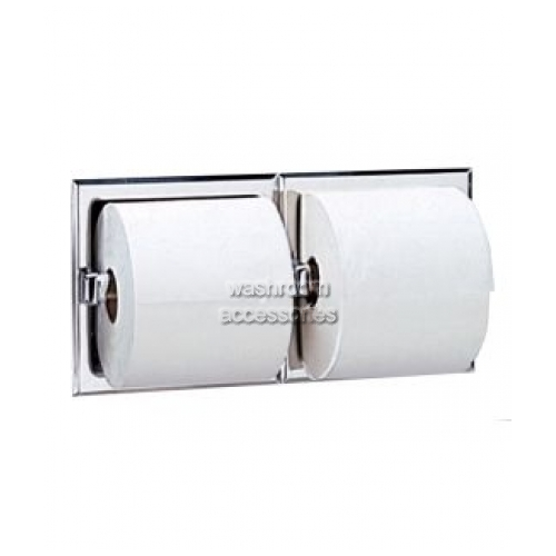 View B697 Double Toilet Roll Holder Recessed No Hoods details.