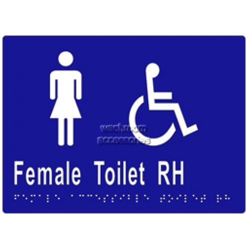 View ML16268 Braille Sign Female Accessible Toilet RH Transfer details.