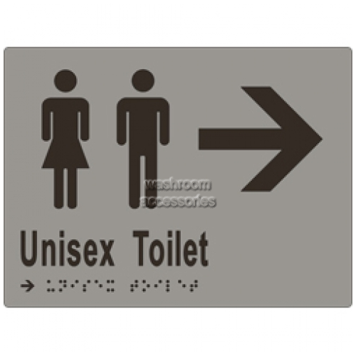 View ML16217 Braille Sign, Unisex Toilet with Arrow details.
