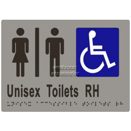 View ML16221 Braille Sign Unisex Accessible Toilet Divided RH Transfer details.