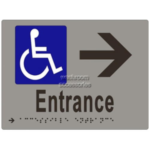 View ML16235 Braille Sign, Accessible Entrance and Arrow details.