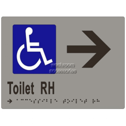View ML16273 Braille Sign, Accessible Toilets RH Transfer and Arrow details.
