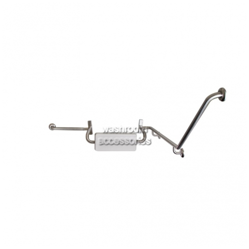 View Toilet Grab Rail Set with Padded Backrest 40 Degree details.