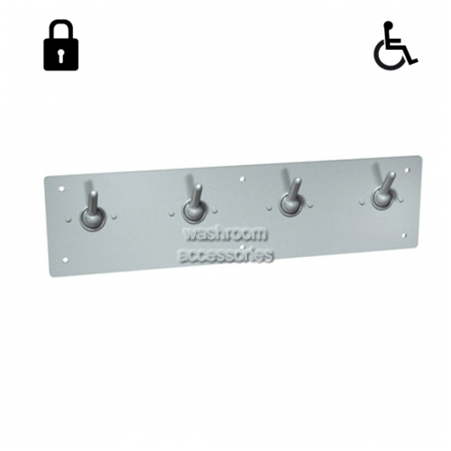 10-129 Clothes or Towel Hook Strip 4 Collapsible Hooks