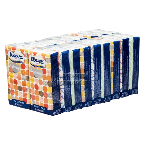View 0201 Pocket Pack 4 Ply Kleenex Facial Tissues White details.