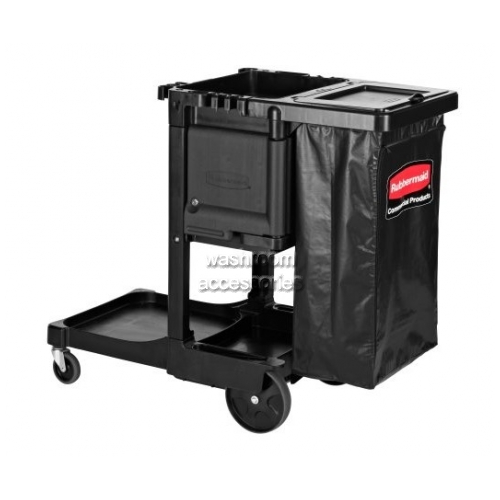 1861430 Cleaning Cart with Locking Cabinet Trash Cover
