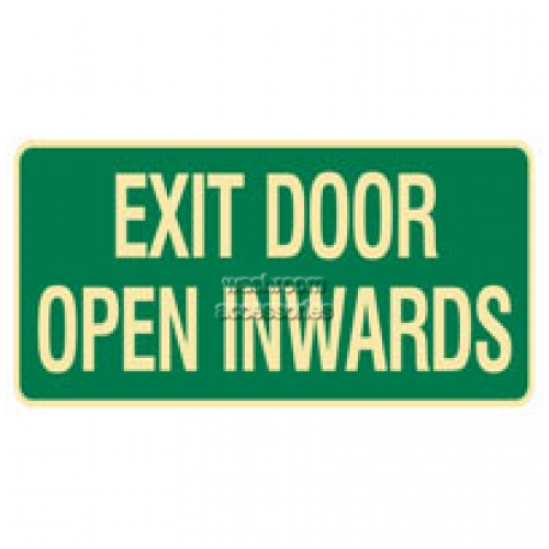 View Brady 832747 Exit Door Open Inwards Sign details.