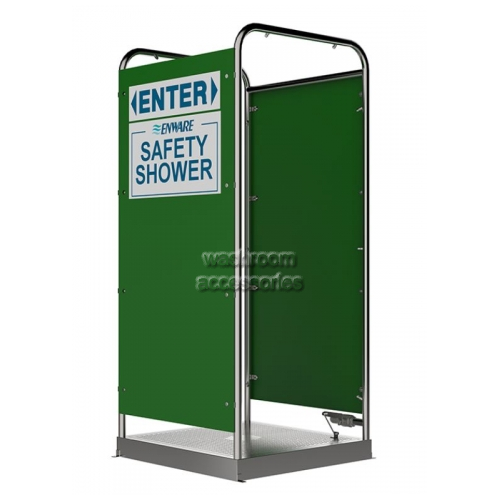 View EM630 Platform Shower, Free Standing, Walk Thru, 16 Sprays, 2 Side Panels details.