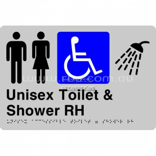 View Braille Sign RBA4330 Unisex Accessible Toilet and Shower Right Hand Transfer details.