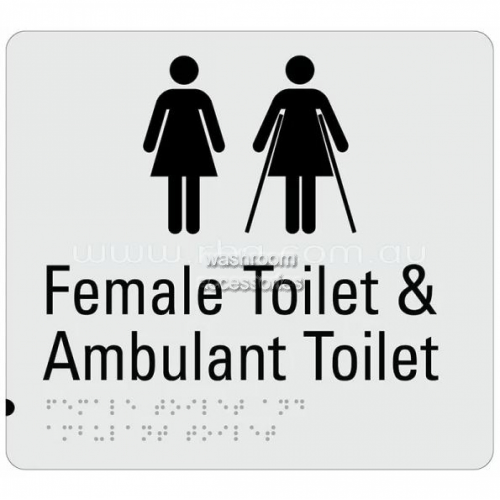 View Braille Sign RBA4330-830 Female Toilet and Female Ambulant Toilet details.