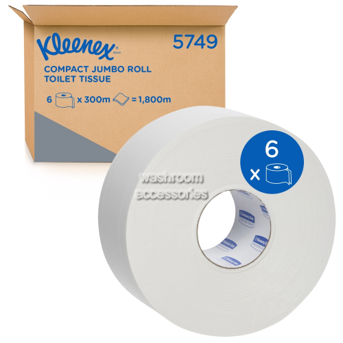 View 5749 Compact Jumbo Toilet Tissue Roll, 2 Ply 300m details.