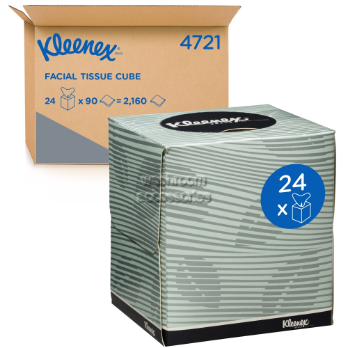 4721 Kleenex Facial Tissues Cube 2 Ply White 