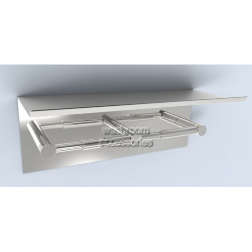 View R023 Double Toilet Roll Holder with Shelf details.