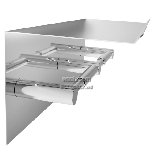 View R023 Double Toilet Roll Holder with Shelf details.