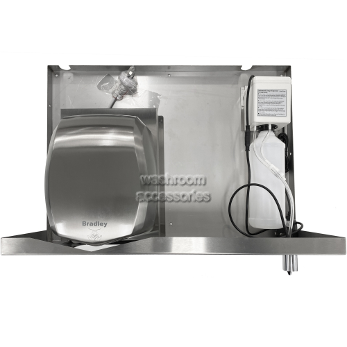 View 726-FSH Behind Mirror Foam Soap Dispenser and Hand Dryer details.