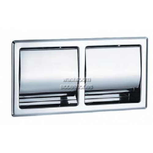 View 5128 Dual Toilet Roll Dispenser Recessed Hooded details.