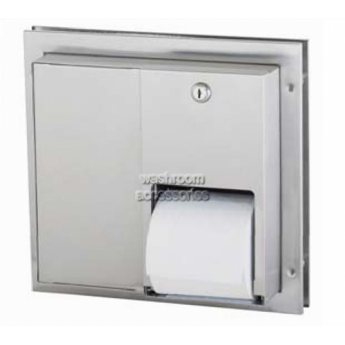 View 5422 Dual Toilet Roll Dispenser, Recessed details.