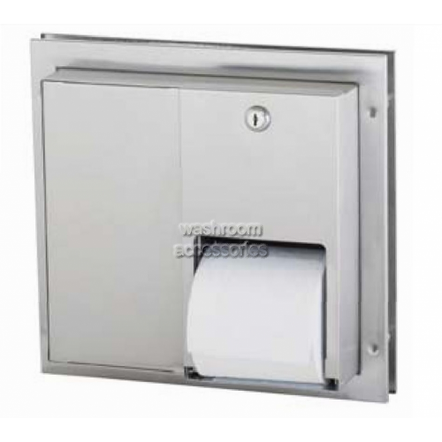 View 5422 Dual Toilet Roll Dispenser Recessed details.