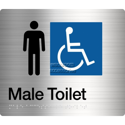 View MDT Male Accessible Toilet Sign Braille details.