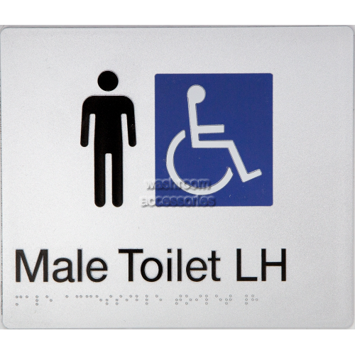 MDTLH Male Accessible Toilet Left Hand Sign Braille