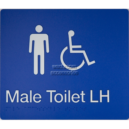 View MDTLH Male Accessible Toilet Left Hand Sign Braille details.