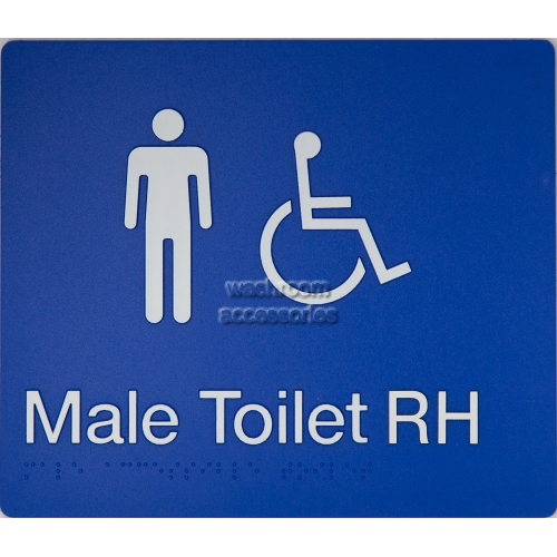 View MDTRH Male Accessible Toilet Right Hand Sign Braille details.