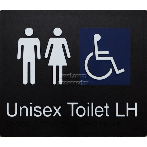 MFDTLH Unisex Accessible Toilet Left Hand Sign Braille