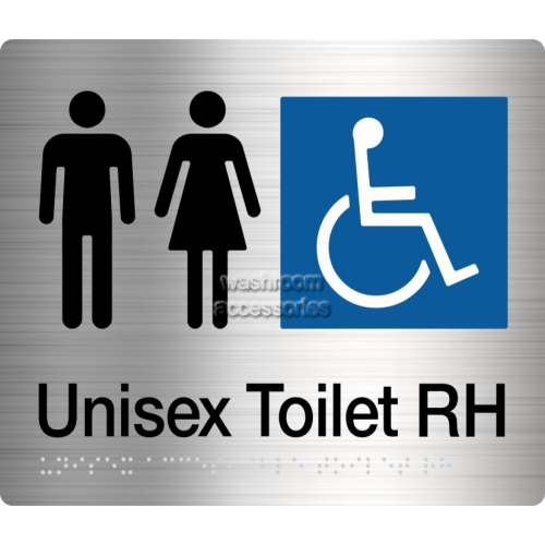 MFDTRH Unisex Accessible Toilet Right Hand Sign Braille