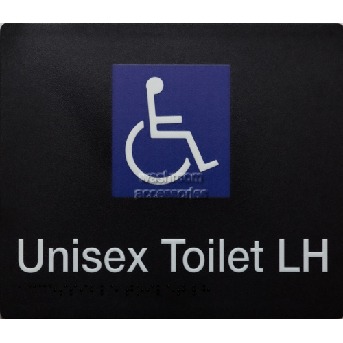 DTLH Accessible Toilet Left Hand Sign Braille