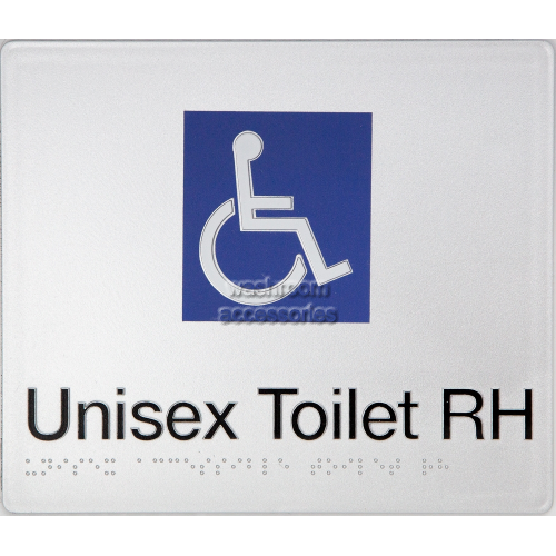 View DTRH Unisex Accessible Toilet Right Hand Sign Braille details.