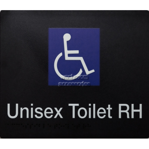 View DTRH Unisex Accessible Toilet Right Hand Sign Braille details.