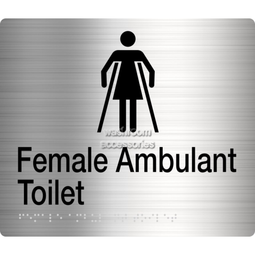 View FAT Female Ambulant Toilet Sign Braille details.