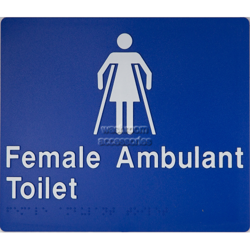 View FAT Female Ambulant Toilet Sign Braille details.