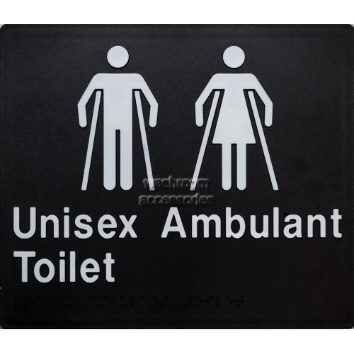 View MFAT Unisex Ambulant Toilet Sign Braille details.
