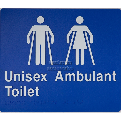 View MFAT Unisex Ambulant Toilet Sign Braille details.